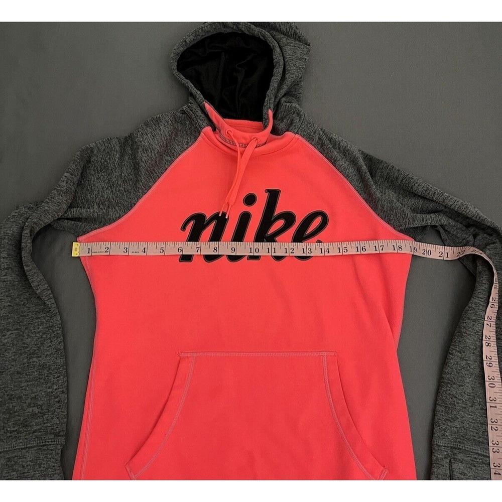Nike‎ Womens Hoodie Size Small Neon Pink/ Gray Therma-Fit Athletic Sweater - Picture 10 of 12